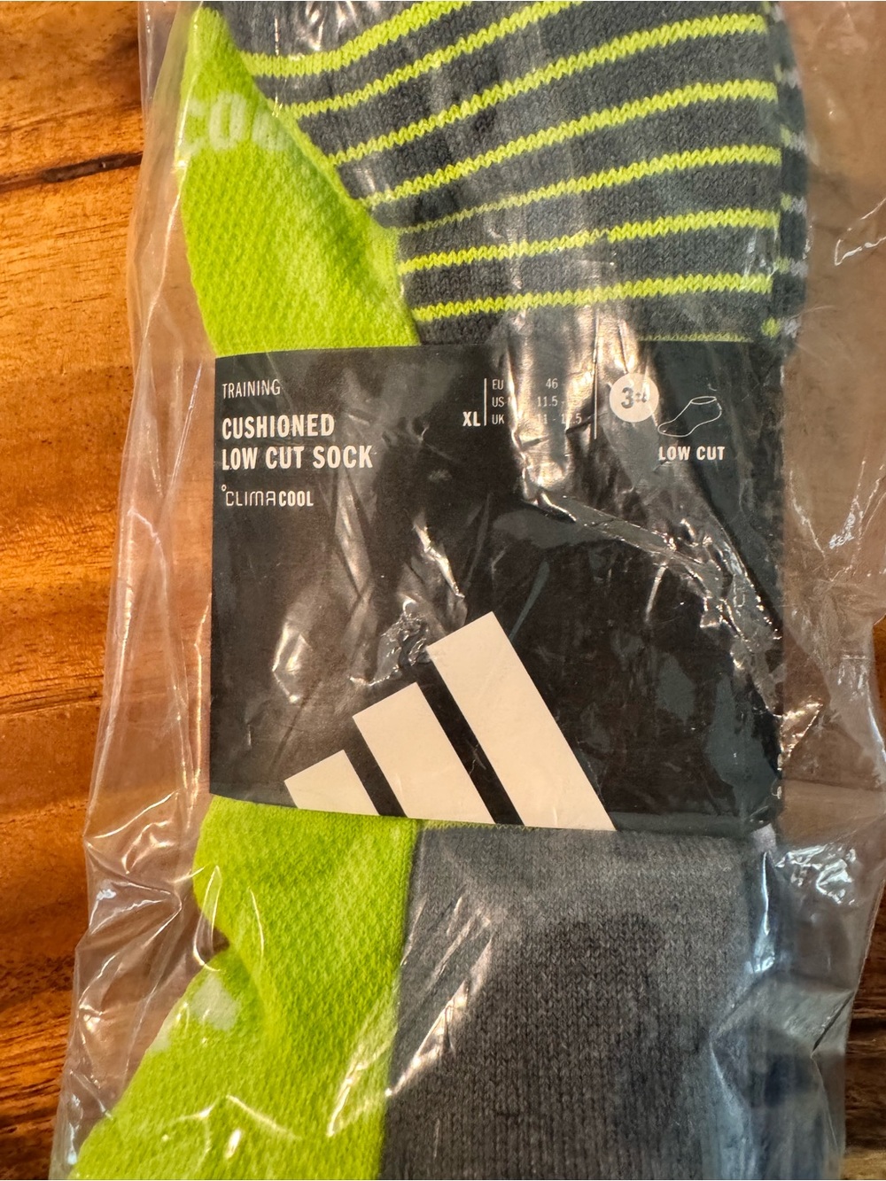 NWT adidas Low-Cut Cushioned Athletic Socks in Gray and Neon Green